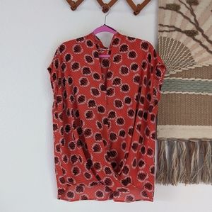 Pleione Faux Wrap High/Low Sleeveless Blouse Sz XL